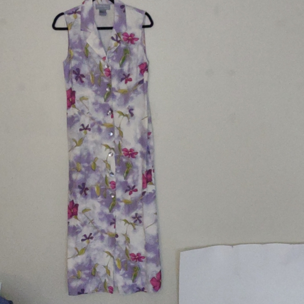 VTG Carol Anderson Silk Linen Blend Maxi Dress Boho‎ Fairycore Ethereal Dainty